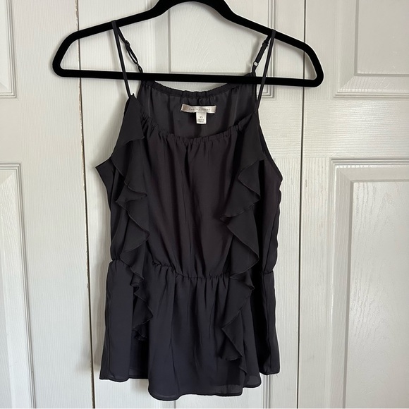 Lauren Conrad Blouse Womens Extra Small Sleeveless Ruffle Peplum XS Dressy Top - Picture 1 of 10